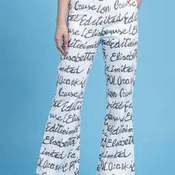 KASSUALLY Women Printed Flared Fit High-Rise Trousers-image-76