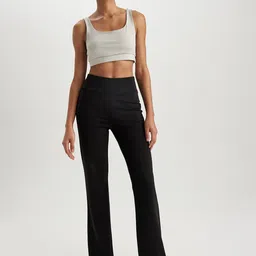 DeFacto Flat-Front Parallel Trousers-image-32