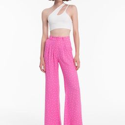 PRET A TUER Women Polka Dots Printed Mid-Rise Flared Pleated Parallel Trousers-picture-7