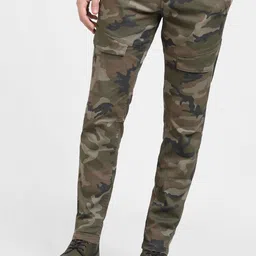 Jack & Jones Men Camouflage Printed Chinos Cotton Trousers-image-60