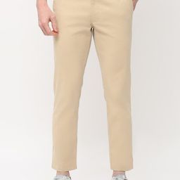 Basics Men Tapered Fit Mid-Rise Cotton Trousers-image-98