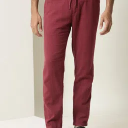 RARE RABBIT Men Pastor Drawstring Regular Fit Mid Rise Cotton Trouser-image-9