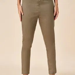 AKKRITI BY PANTALOONS Women Slim Fit Mid-Rise Trousers-image-47