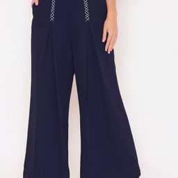 Aturabi Women Blue Relaxed High-Rise Pleated Trousers-image-44