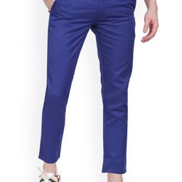 AD & AV Men Blue Classic Slim Fit Easy Wash Trousers-image-48