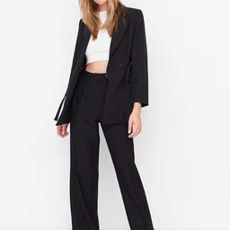 Trendyol Women Pleated Parallel Trousers-image-64