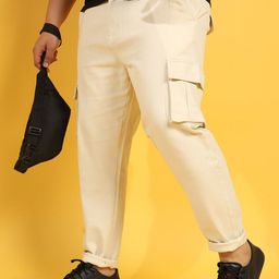 Instafab Plus Men Relaxed Easy Wash Cargos Trousers-image-54