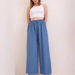 Trend Alacati stili Women Flared Parallel Trousers-image-95