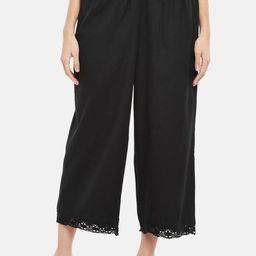 RANGMANCH BY PANTALOONS Women Black Solid Culottes Trousers-image-51