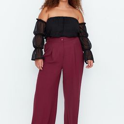 Trendyol Women Solid Regular Fit Pleated Parallel Trousers-picture-14