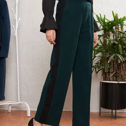SASSAFRAS worklyf Women Straight Fit High-Rise Easy Wash Trousers-image-55