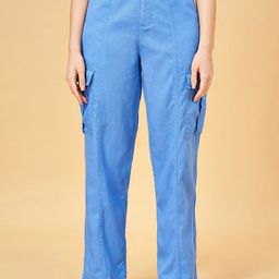 Honey by Pantaloons Women Flared High-Rise Cargo Trouser-image-48