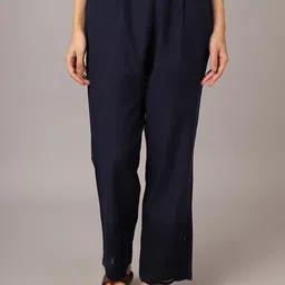 Cantabil Women Navy Blue Casual Trousers-23