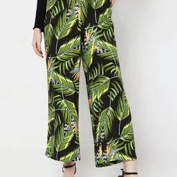 Vero Moda Women Tropical Printed Straight Fit High-Rise Parallel Trousers-13