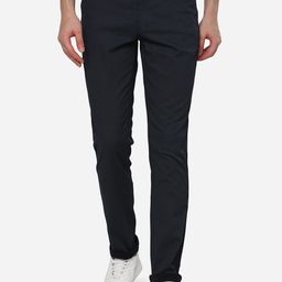 JADE BLUE Men Blue Solid Cotton Casual Trouser-image-45