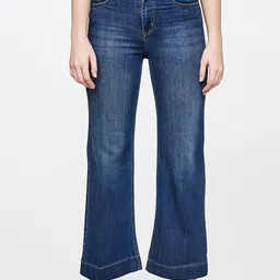 AND Women Blue Bootcut Mildly Distressed Light Fade Jeans-6