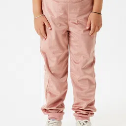 One Friday Girls Pink Solid Relaxed Trouser-image-32