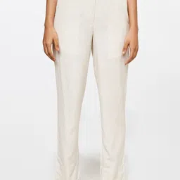 Global Desi Women Off White Straight Fit Trousers-image-71