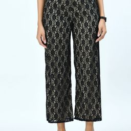 V&M Women Black Ethnic Motifs Printed Relaxed Easy Wash Trousers-image-97