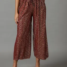 SHOWOFF Women Printed Relaxed Straight Fit Culottes Trousers-image-59