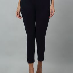 Cantabil Women Mid-Rise Plain Cotton Regular Trousers-image-57
