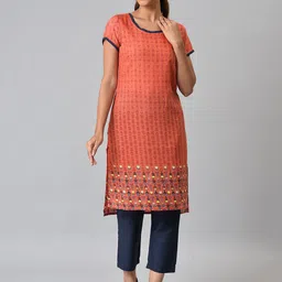 Aurelia Women Floral Print Poly Voile Kurta Set with Trousers-picture-46