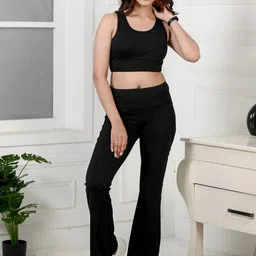 Mlada Women Original Flared Low-Rise Lint Free Cotton Bootcut Trousers-image-36
