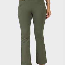 Blissclub Women Tailored Flared High-Rise Wrinkle Free Trousers-image-29