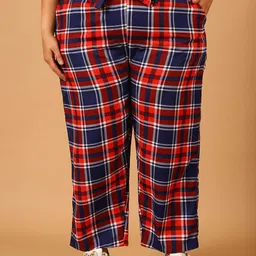 COLOR STUDIO Women Checked Comfort Wrinkle Free Trousers-image-34