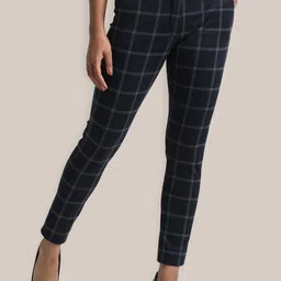SALT ATTIRE Women Checked Tailored Slim Fit Checked Wrinkle Free Formal Trouser-image-85
