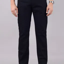 VILLAIN Men Smart Slim Fit Wrinkle Free Cotton Trousers-image-69