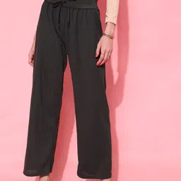 STREET 9 Women Classy Black Solid Trousers-image-55