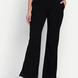 BROADSTAR Women Relaxed Flared High-Rise Non Iron Bootcut Trousers-picture-35