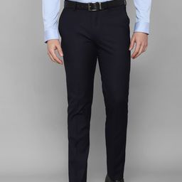 Louis Philippe Men Navy Blue Slim Fit Trousers-image-42