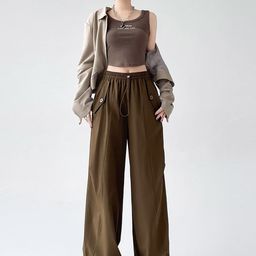 LULU & SKY Women Straight Fit High-Rise Trousers-image-61