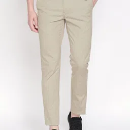 Basics Men Beige Tapered Fit High-Rise Trousers-image-24