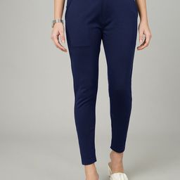 FITHUB Women Sharp Slim Fit High-Rise Formal Trousers-image-88