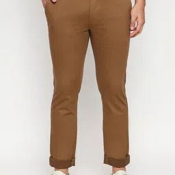 Basics Men Khaki Tapered Fit Trousers-image-127