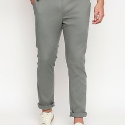 Basics Men Green Solid Tapered Fit Stretch Trouser-image-36