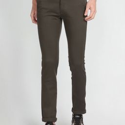 Arrow Sport Men Slim Fit Plain Flat-Front Low-Rise Trousers-image-57