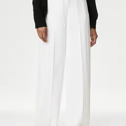Marks & Spencer Women Flared High-Rise Parallel Trousers-image-19
