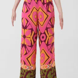ONLY Women Printed High-Rise Parallel Trousers-image-73