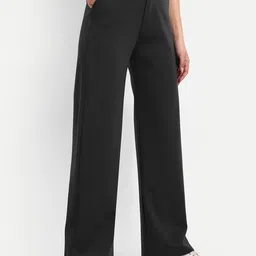 BROADSTAR Women Smart Loose Fit High-Rise Easy Wash Parallel Trousers-picture-48