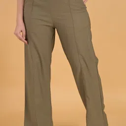 FUBAR Women High-Rise Easy Wash Parallel Trousers-image-92