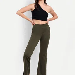 Next One Women Smart Flared High-Rise Easy Wash Stretchable Bootcut Trousers-image-59
