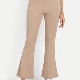 Next One Women High-Rise Stretchable Flared Bootcut Corduroy Trousers-picture-30