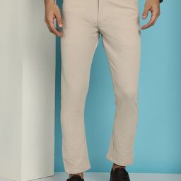 Indian Needle Men Relaxed Tapered Fit Cotton Chinos Trousers-image-56