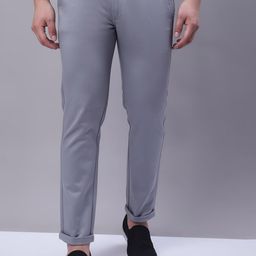 Majestic Man Men Blue Relaxed Slim Fit Easy Wash Cotton Regular Trousers-image-63