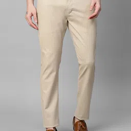 GENIPS Men Cotton Stretchable Textured Slim Fit Trousers-picture-2