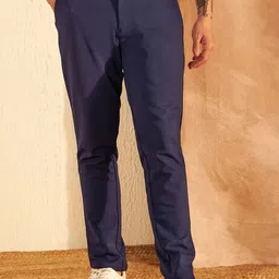 DENNISON Men Mid-Rise Textured Smart Fit Easy Wash 4-Way Lycra Trouser-image-93